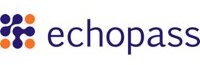 Logo of Echopass featuring a design of small, interconnected circles in purple and orange on the left, followed by the word echopass in lowercase purple lettering, symbolizing unity and innovation within property management equipment.
