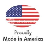 The Pony Express Electric Tugger by Electro Kinetic Technologies, featuring a 5000-pound capacity and a 2 ball hitch, symbolizes strength and innovation with its oval-shaped American flag graphic proudly stating Made in America.