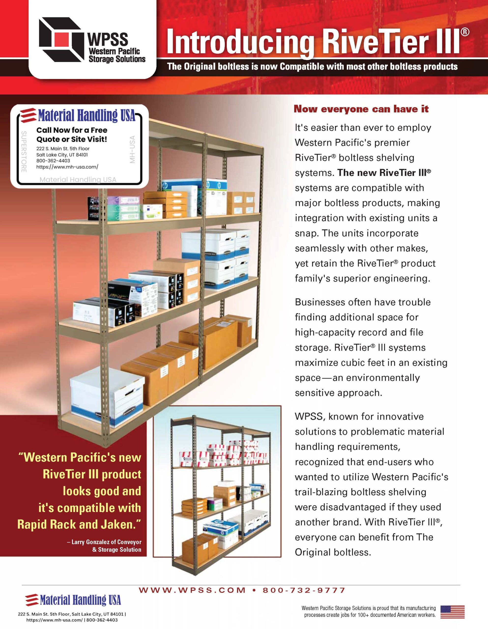 Western Pacific Shelving Brochures Material Handling USA