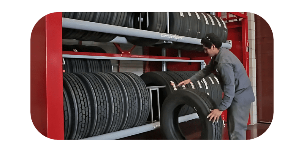 an image for Commercial Truck Tire Storage Rack