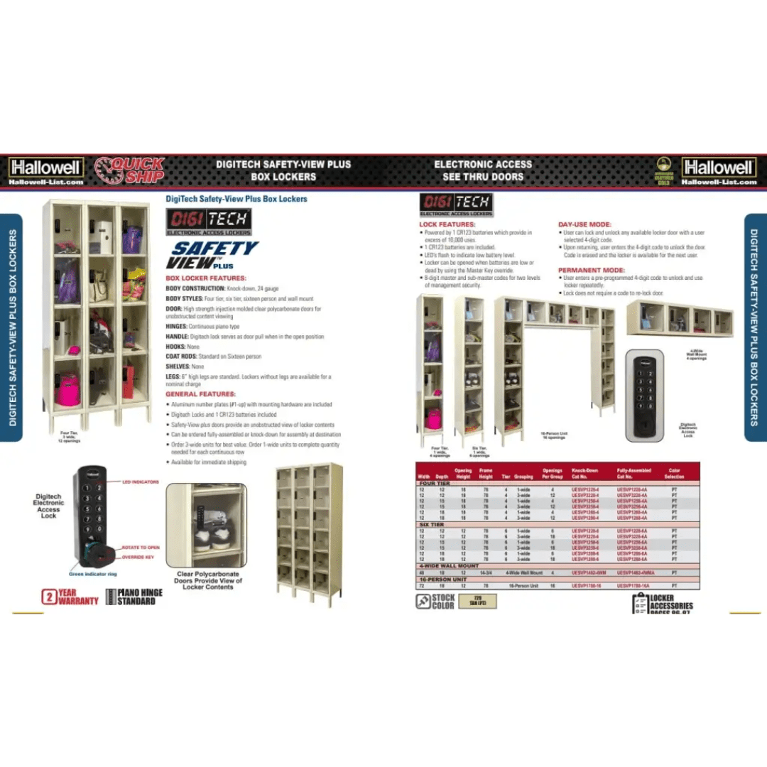 Hallowell Digitech Safety View Electronic Access Lockers