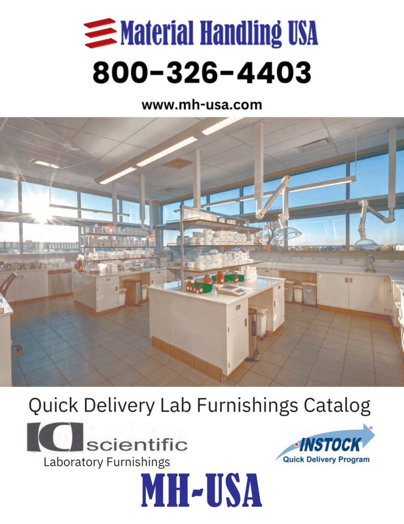 a cover page for Material-Handling-USA-Laboratory-Furniture-Catalog