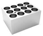 The MH-USA Dry Bath Block for vials, featuring a 12 x 19mm grid and Φ19.7mm x 45mm holes, is designed to securely hold vials during experiments.