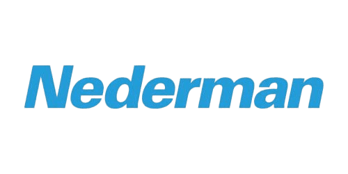 The image displays the word Nederman in bold, light blue text on a transparent background, highlighting the brands expertise in adjustable airflow solutions for environments requiring laboratory fume extraction.