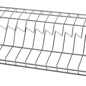 The Quantum Wire Reel Shelf, 18W x 36L, with a 400 lb. load capacity and chrome plated finish, features a zigzagged design and elevated edges for stability. NSF-certified, its perfect for cooling baked goods or as utility storage.
