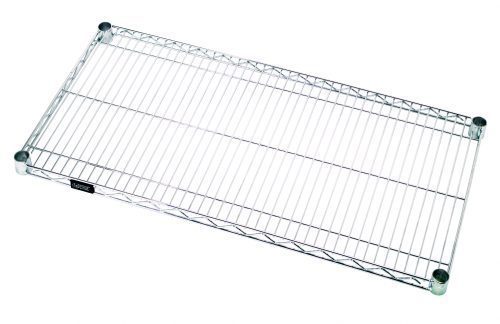The Quantum Wire Shelf is a 24W x 14D chrome-plated shelf with NSF certification, corner brackets for secure attachment, and supports 600-800 lbs.