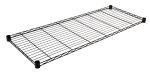 The Quantum Wire Shelf, 42W x 18D, boasts a black epoxy antimicrobial finish and NSF certification. With a grid pattern and reinforced edges, it supports 600-800 lbs with four corner supports for optimal storage or organization.