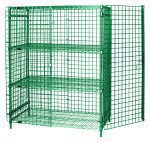 The Quantum Security Unit, measuring 36W x 18D x 63H, offers a green epoxy antimicrobial finish and features a top shelf, bottom shelf, two intermediate shelves, a security panel set (with back and sides), security panel doors, and four posts. Its ideal for secure storage or display.