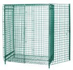 The Quantum Security Unit is a 36W x 18D x 63H green epoxy antimicrobial wire mesh cage featuring an open front with security panel doors, a top and bottom shelf, and a back and side panel set for visibility, ventilation, sturdiness, and ideal item organization or security.