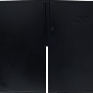 A large black Quantum Cross Divider made in the USA, featuring a vertical groove, designed for use with QP1265. This smooth plastic cover has minor scuffs.
