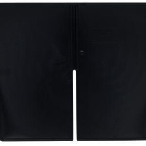 The Quantum Cross Divider is a sleek, black, rectangular folder featuring a central vertical slit for symmetry and includes a cross divider. Its designed for use with QP1887 and proudly made in the USA.