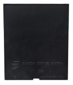 Black Quantum Drawer Divider lid, embossed with Quantum Storage Systems, DIV 202, Made in USA, 1-800-685-4665 and a logo in the top left corner. Available in packs of 25 for efficient organization.