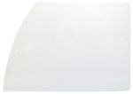 A translucent, irregularly-shaped plastic sheet against a white background features six small edge indentations, designed as the Quantum Bin Shelf Divider for Bin QTB303. Made in the USA and sold in a pack of three.
