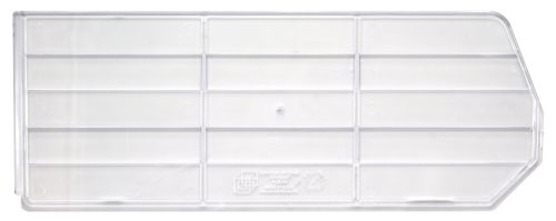 The Quantum Bin Divider, clear with a grid pattern and recycling symbol, is designed as a bin divider for Bin QUS248 (pack of 6). It showcases quality craftsmanship and is proudly made in the USA.