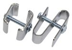 The Quantum Security S-Hook pack includes two U-shaped, chrome-plated metal brackets with a central bolt, showing their threaded design and flat ends for secure attachment.