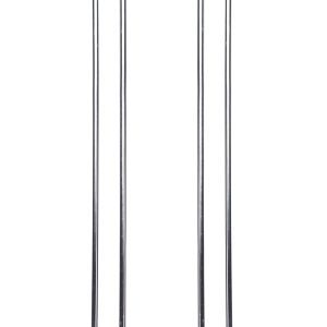 On a white background, the Quantum Side Hanger for QMB539C is shown as two parallel sleek chrome rods with a chrome plated finish and hooked ends, sold as one pair for versatile support or hanging use.