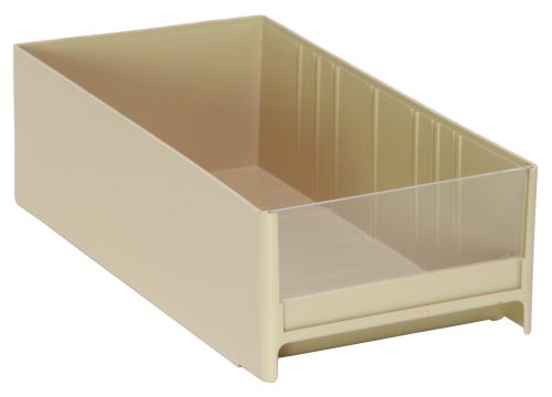 IDR204_IV.jpg The Quantum Interlocking Cabinet Drawer, crafted from high-impact polystyrene, measures 11L x 5-5/8W x 3-5/16H and features a transparent front panel for easy visibility. This ivory, USA-made bin is perfect for organizing small items and stacking.