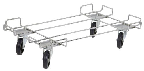 The Quantum Dolly Base features a chrome-plated 36W x 20D rectangular frame with handles and includes four 5 swivel casters, designed for easy transport or moving items with an 800 lb. capacity.