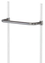 A Quantum Push Handle with an 18W oval bar, crafted from durable 304 stainless steel, is expertly attached to two upright poles and shines elegantly against a plain white background.