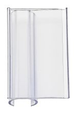 The Quantum Post Label Holder includes 12 transparent plastic bookends with a 4 x 2 label holder, designed to keep books upright. The vertical support and horizontal base slide under books for stability, making it ideal for organized shelving.