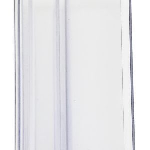 The Quantum Post Label Holder includes 12 transparent plastic bookends with a 4 x 2 label holder, designed to keep books upright. The vertical support and horizontal base slide under books for stability, making it ideal for organized shelving.