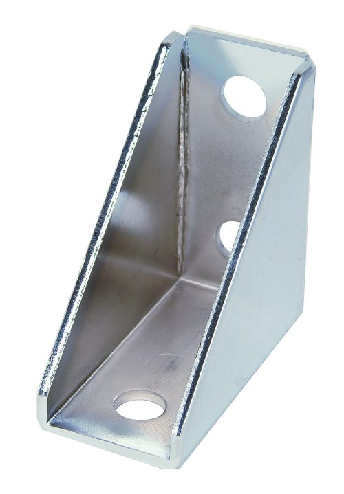 A Quantum Post Mount Bracket, available in a 4-pack, has a right-angle design with three circular mounting holes and a smooth, shiny surface indicating stainless steel or similar material.