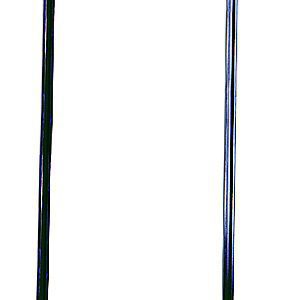 The Quantum Tip Out Bin Floor Stand is a single-sided, black metal frame made from 14-gauge steel with a sleek coated finish, designed for secure equipment holding. It measures 1D x 23-5/8W x 75H and stands out against a white background.