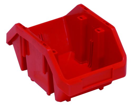 The Quantum Quickpick Bin, crafted from heavy-duty polypropylene and made in the USA, is a red storage solution with dual-side access. Measuring 9-1/2W x 6-5/8D x 5H, its perfect for organizing tools or small items.