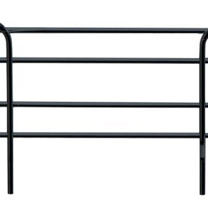 Two sleek Quantum Side Ledge black metal hairpins, each featuring a looped design and an antimicrobial epoxy finish, are aligned parallel on a plain white background.