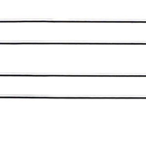 The Quantum Side Ledge, 30D x 4H, features a sleek chrome plated finish and multiple vertical loops perfect for organizing. Its minimalistic design consists of two horizontal bars connected by evenly spaced loops for efficient functionality.