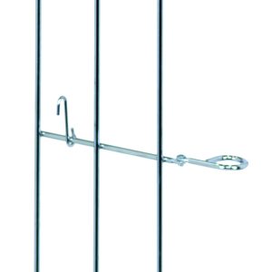 Chrome-plated Quantum Tray Slide, 32D, with 10 tray capacity; features hooks at both ends and four side loops for versatile hanging or securing. Compatible with NSF (1 pair) standards, ideal as a tray slide accessory.
