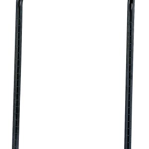 The Quantum U-Handle chair frame, sized at 18W x 32H, features elongated legs and a curved top forming a rectangular shape with no seat or backrest. Its minimalistic design is enhanced by a sleek black epoxy antimicrobial finish for a modern appeal.