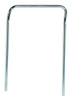 The Quantum U-Handle walker frame, measuring 21W x 32H, features a sleek chrome-plated finish with two vertical legs and a horizontal handlebar, providing minimalist design and lightweight support for enhanced mobility.