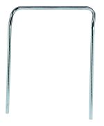 The Quantum U-Handle is a lightweight, 24W x 32H metal walking frame with two straight legs and a U-handle curved top bar for stability and support, featuring an open, minimalistic design in silver metal with a chrome-plated finish.